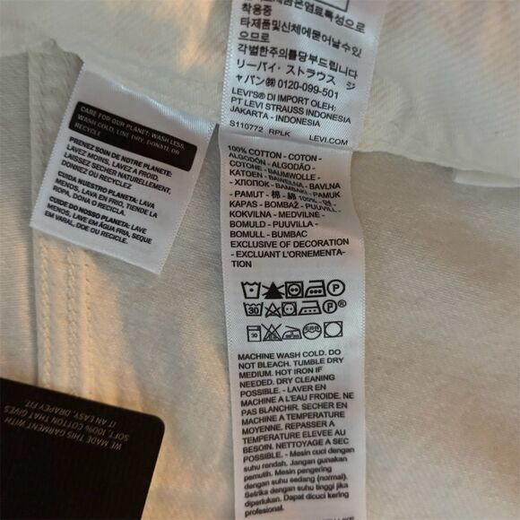 Levi’s XL Off White Wide Leg Baggy Denim Overalls NWT - Picture 15 of 16